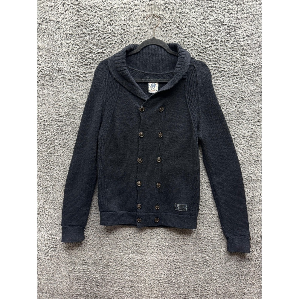 Diesel Tricot‎ & Co. Double Breasted Shawl Cardigan Sweater Black Mens Size S